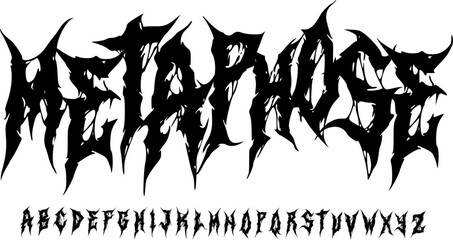 Metaphose Metal Font – Sharp Spiky Alphabet Typeface for Heavy Metal Logos and Horror Designs