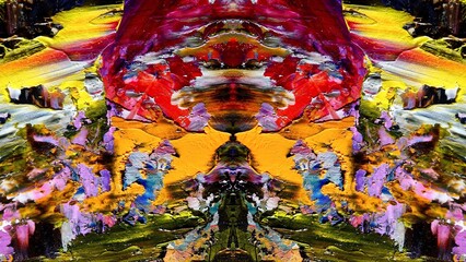 Fototapeta premium Abstract art background . Hand painting artwork on canvas .