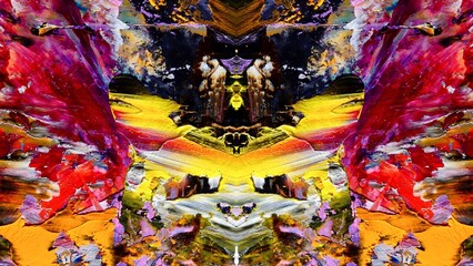 Fototapeta premium Abstract art background . Hand painting artwork on canvas .