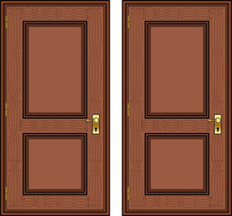 Fototapeta premium A set of wooden doors vector design perfect for an architectural home entrance