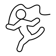 Athlete woman thin line icon, summer sport concept. Vector graphics. Gymnast woman, dancing sign on white background, style icon mobile or web design.