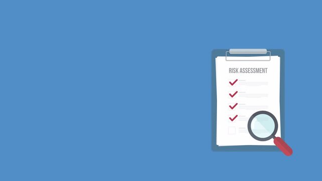 Risk assessment. Risk management concept, video animation.	