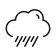 Bad Weather Cloud With Rain Icon Outline