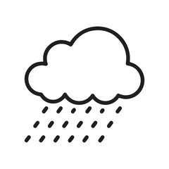 Bad Weather Cloud With Rain Icon Outline