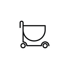 This minimalist shopping cart silhouette icon represents commerce, This icon is perfect for use in websites, mobile apps, user interfaces