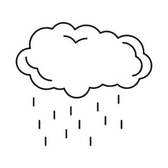 Bad Weather Cloud With Rain Icon Outline