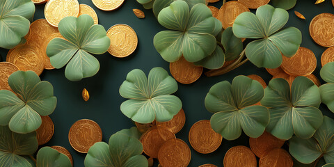 Celebrate St Patricks Day with a festive greeting card template filled with luck