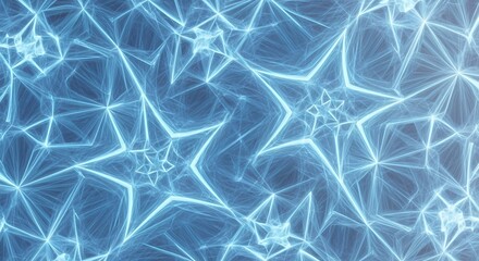 Abstract blue fractal star pattern, suitable for backgrounds and modern design projects