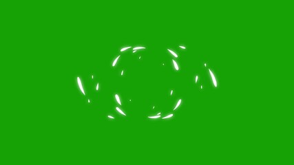 Flash FX Smoke Alpha, 4K Hand-Drawn Cartoon Transition Animation with Manga and Comic Elements, Ink and Water Effects, Ideal for Developers on Green Screen Background