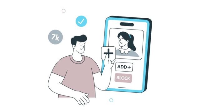 Add Friend 2D Flat Animation