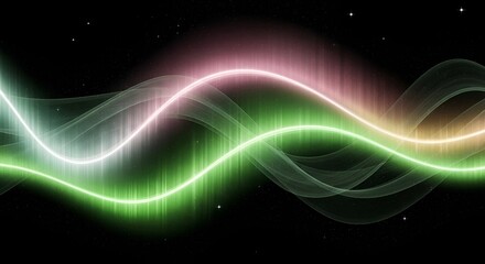 Obraz premium Elegant aurora borealis background with flowing light waves and stardust