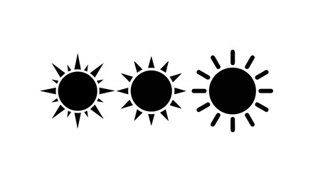 Minimalist Sun Icons Black and White Vector Weather Symbols