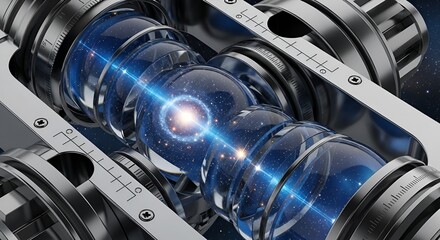 Futuristic representation of a wormhole generator or space travel device