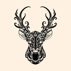 Deer silhouette logo design vector illustration