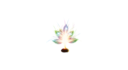 Abstract glowing magic plant sprouting seed futuristic nature icon