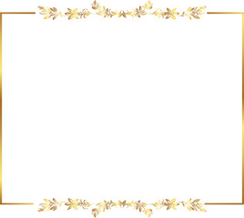 frame with leaves gold border Golden Border Warm Color Frame