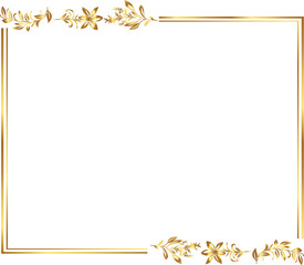 frame with leaves gold border Golden Border Warm Color Frame