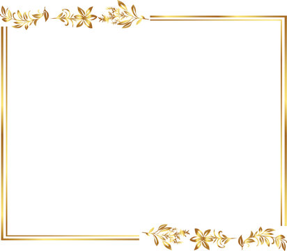 frame with leaves gold border Golden Border Warm Color Frame