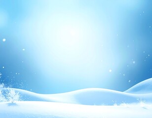 Winter Frost Background &ndash; Soft Snowy Hills and Icy Blue Forest