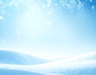 Winter Frost Background &ndash; Soft Snowy Hills and Icy Blue Forest
