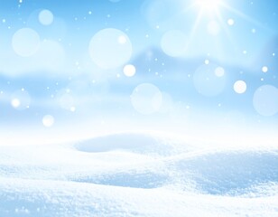 Winter Frost Background &ndash; Soft Snowy Hills and Icy Blue Forest