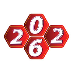 Happy New Year 2026 Typography Vector Design