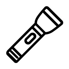 Minimalist Silhouette of a Portable Light Source Flashlight Icon