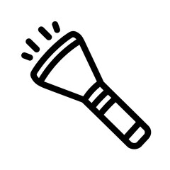Minimalist Silhouette of a Portable Light Source Flashlight Icon
