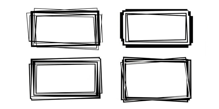 Bold Geometric Social Media Post Frame Border Silhouette