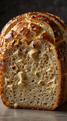 Giraffe bread loaf with unique texture and golden crust