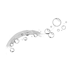 Abstract bubbles and rainbow arch illustration for graphic design and creative projects vector artwork 100