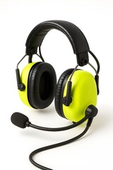 A clean and professional yellow headset with soft padded ear cups and a noise-reducing microphone. Ideal for construction, workshop, or work-zone communication.