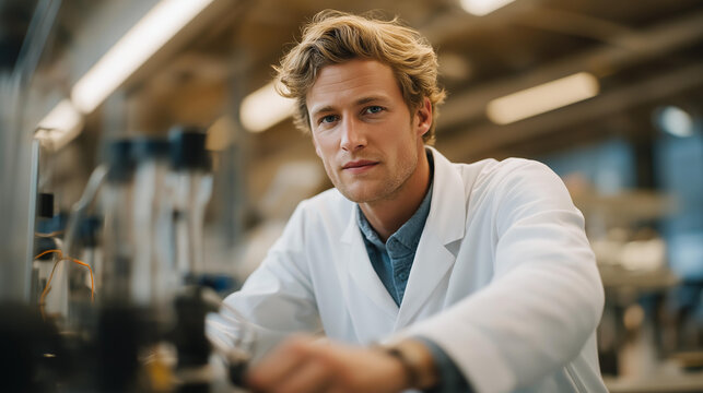 A scientist calibrating a lab test rig made of sensors, tubing, and digital meters while analyzing experimental fluid dynamics — research equipment setup, scientific testing rig, and precision - Powered by Adobe