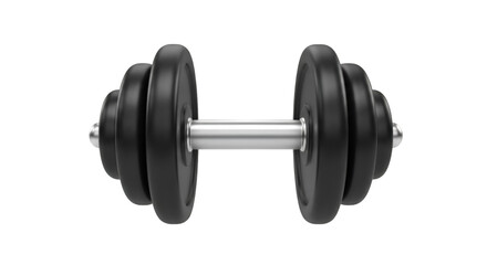 Black Dumbbell Isolated on Black Background weight