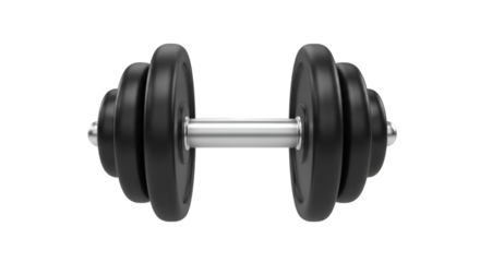 Black Dumbbell Isolated on Black Background weight