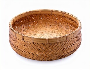 wicker basket on white background