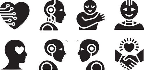 AI and Human Interaction Icons artificial intelligence