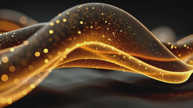 Golden Flow: An abstract rendering of a flowing, fluid form with captivating golden hues, evokes a sense of dynamism and elegance, creating a visually stimulating piece.