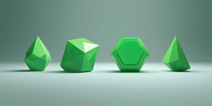 abstract green background with triangles