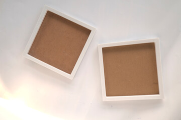 Fototapeta premium White Square Frames for Clean Minimalist Mockup