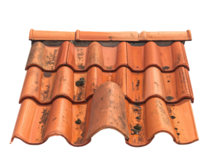 Isolated Terracotta Roof Tile Rustic Texture