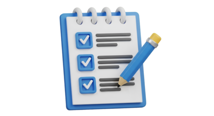 Checklist with Checkmarks and Pencil Icon to-do list