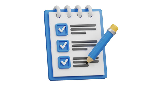 Checklist with Checkmarks and Pencil Icon to-do list