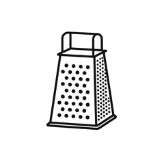 Clean outline illustration of a kitchen grater on a white background