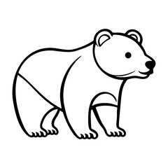Fototapeta premium Cute bear animal line art doodle coloring page illustration vector