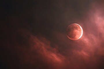 full moon and clouds