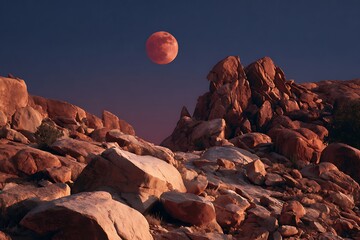 the moon over the mountains