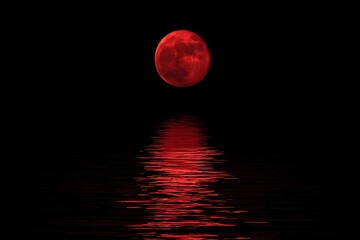 full moon over water