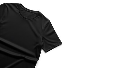 T-shirt black plain mockup on white background