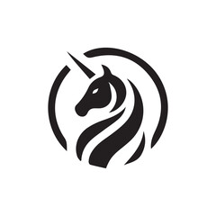 Naklejka premium minimalist unicorn logo with white background